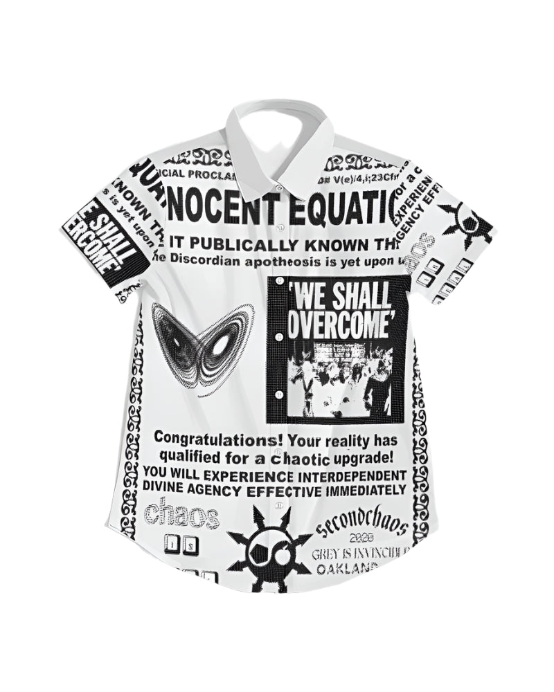 Discordia Crop Short-Sleeve Button-Up