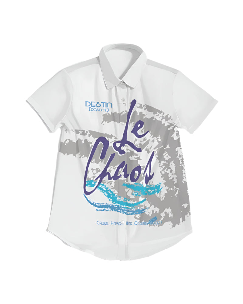 Le Chaos Crop Short-Sleeve Button-Up