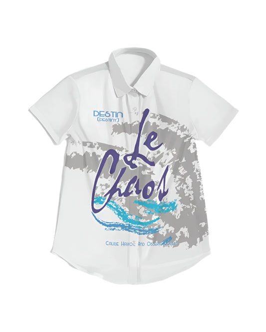 Le Chaos Crop Short-Sleeve Button-Up